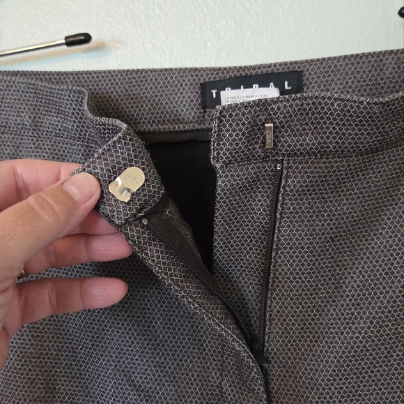 Tribal Dark Gray Geometric Print Dress Pants Size 14 - Picture 6 of 8